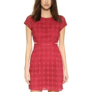NWT Madewell Red Eyelet Happening Cut Out Dress